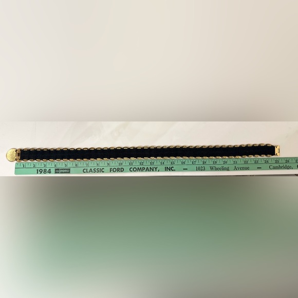 Vintage Hammered Gold Disc Stretch Belt – Made in USA retro hippie disco Sz S-M - Picture 7 of 12